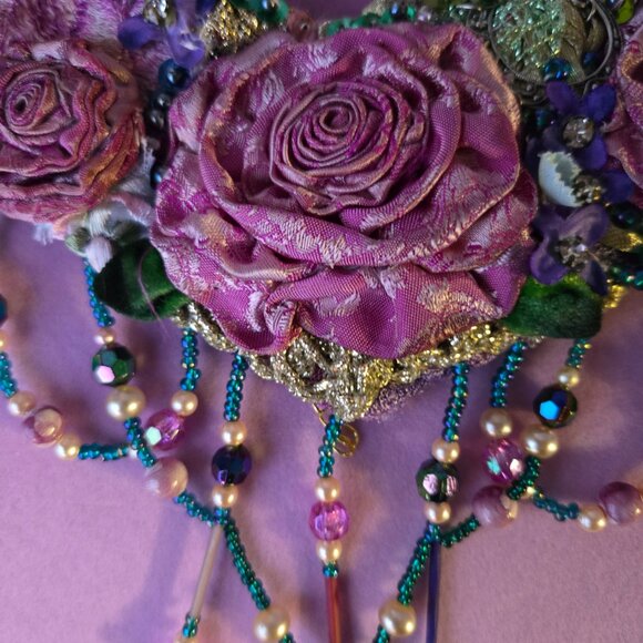 Handmade Women's Lilac Pink Collar Victorian Style Romantic Regency Vibe - Picture 2 of 7